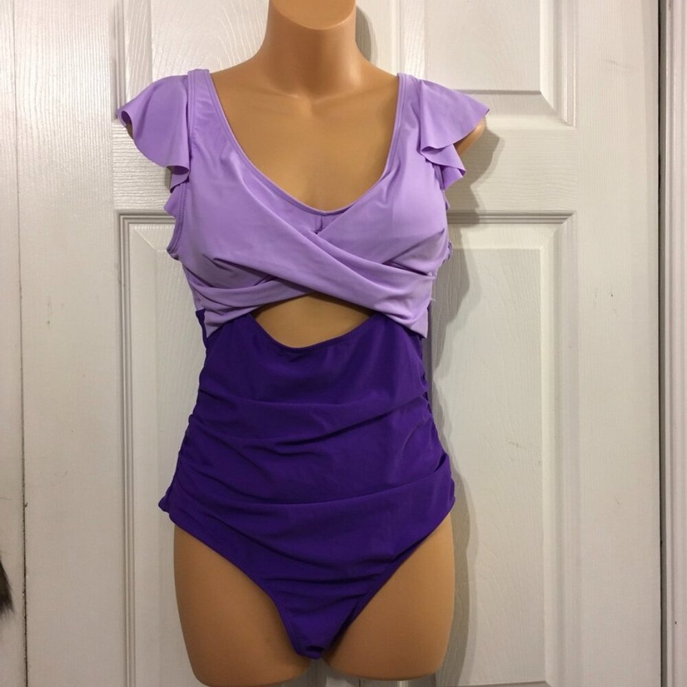 Women's Ruffled Sleeve Swimsuit NWOT